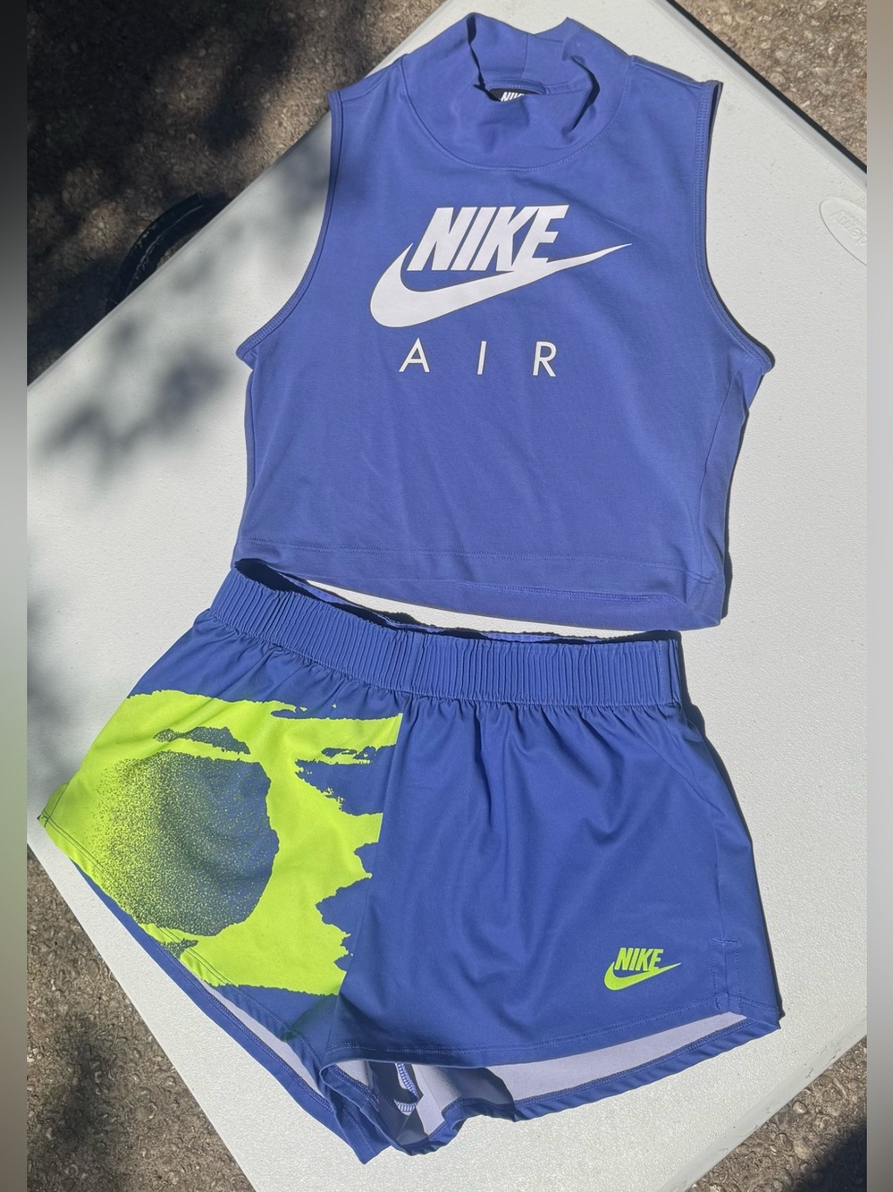 Nike Women’s Crop Top (med) And Shorts (sm)